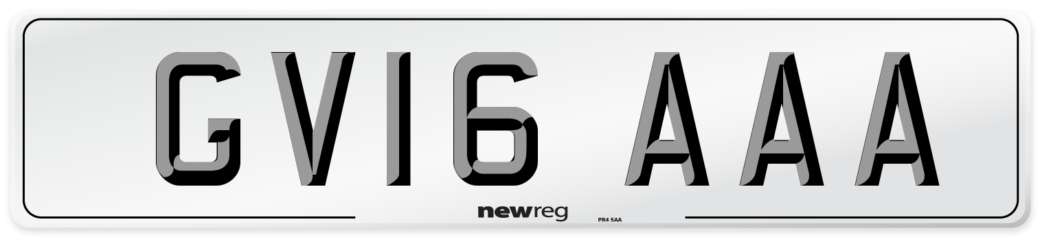 GV16 AAA Number Plate from New Reg